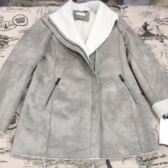 Calvin Klein Faux-Shearling Coat - Picture 6 of 12